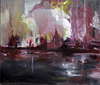 'Haven paars' - 50 x 65cm - olieverf